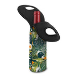 Summer Hawaiian Leaves Pattern Print Single Neoprene Wine Tote
