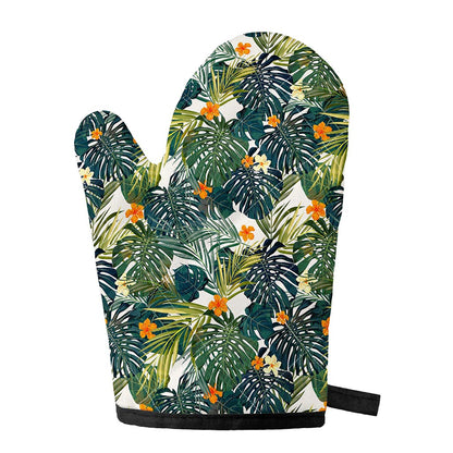 Summer Hawaiian Leaves Pattern Print Single Oven Mitt