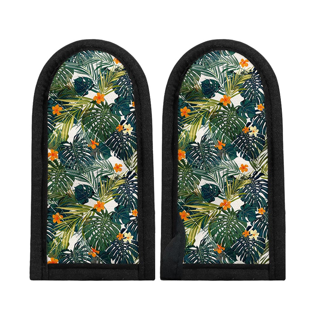 Summer Hawaiian Leaves Pattern Print Skillet Handle Cover
