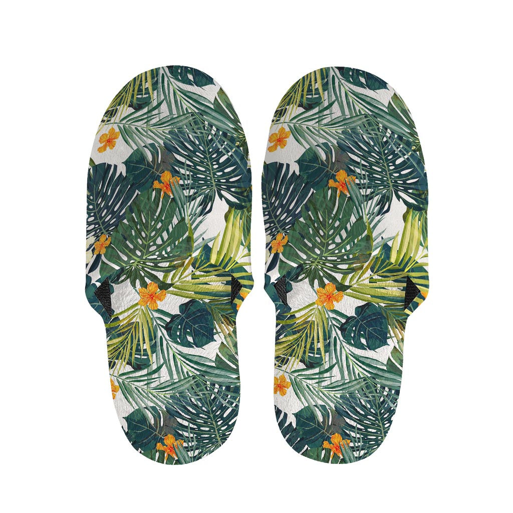 Summer Hawaiian Leaves Pattern Print Slippers