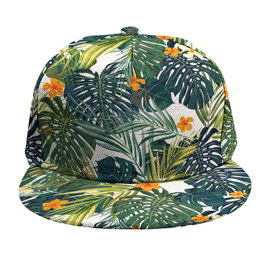 Summer Hawaiian Leaves Pattern Print Snapback Cap