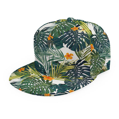 Summer Hawaiian Leaves Pattern Print Snapback Cap