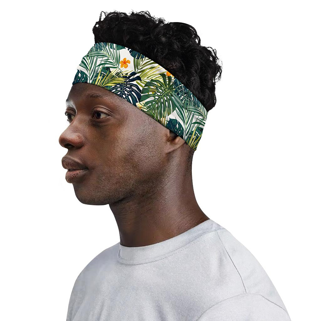 Summer Hawaiian Leaves Pattern Print Sports Headband