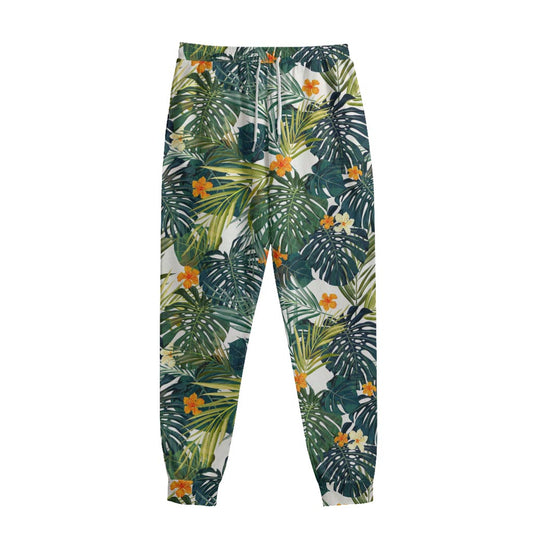 Summer Hawaiian Leaves Pattern Print Sweatpants