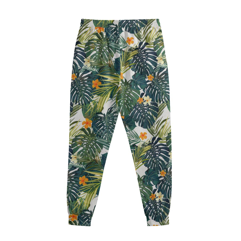 Summer Hawaiian Leaves Pattern Print Sweatpants