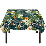 Summer Hawaiian Leaves Pattern Print Tablecloth