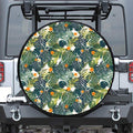 Summer Hawaiian Leaves Pattern Print Tire Cover