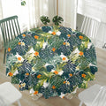 Summer Hawaiian Leaves Pattern Print Waterproof Round Tablecloth