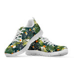 Summer Hawaiian Leaves Pattern Print White Running Shoes