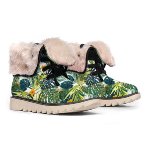 Summer Hawaiian Leaves Pattern Print Winter Boots