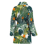 Summer Hawaiian Leaves Pattern Print Women's Bathrobe