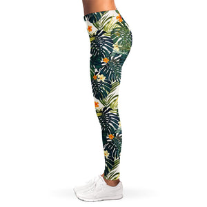 Summer Hawaiian Leaves Pattern Print Women's Leggings