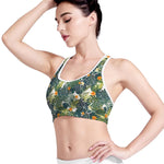 Summer Hawaiian Leaves Pattern Print Women's Sports Bra