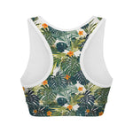 Summer Hawaiian Leaves Pattern Print Women's Sports Bra