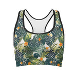Summer Hawaiian Leaves Pattern Print Women's Sports Bra