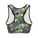 Summer Hawaiian Leaves Pattern Print Women's Sports Bra