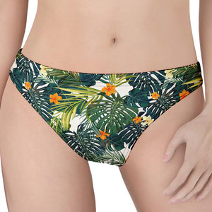 Summer Hawaiian Leaves Pattern Print Women's Thong