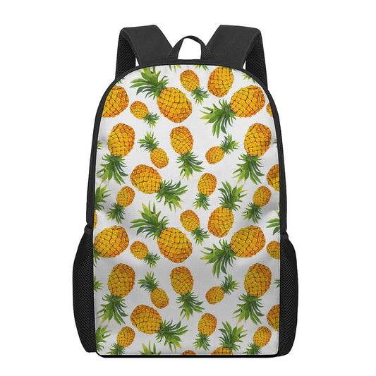 Summer Pineapple Pattern Print 17 Inch Backpack