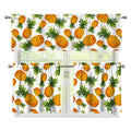 Summer Pineapple Pattern Print 3 Piece Kitchen Curtains