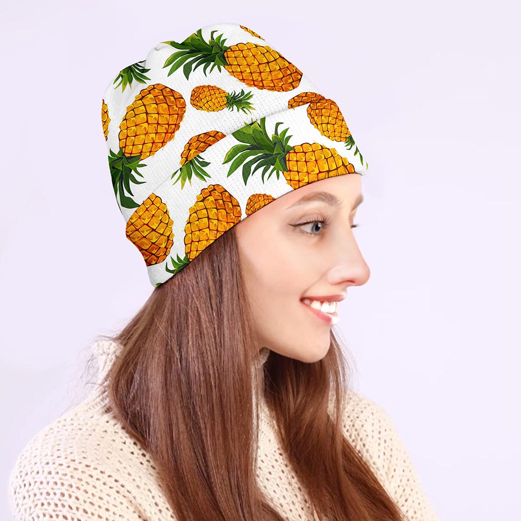 Summer Pineapple Pattern Print Beanie
