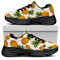 Summer Pineapple Pattern Print Black Chunky Shoes