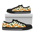 Summer Pineapple Pattern Print Black Low Top Sneakers