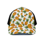 Summer Pineapple Pattern Print Black Mesh Trucker Cap