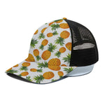 Summer Pineapple Pattern Print Black Mesh Trucker Cap