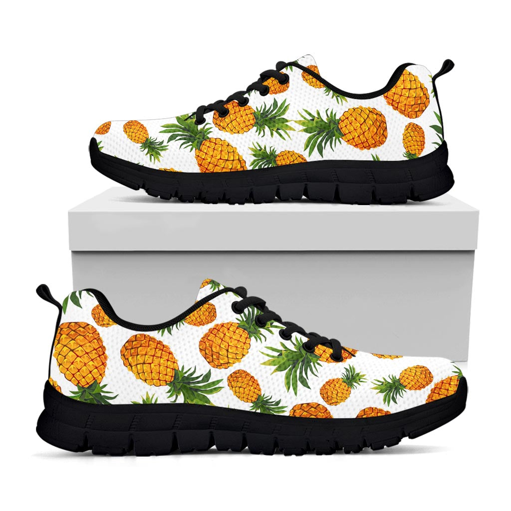 Summer Pineapple Pattern Print Black Running Shoes