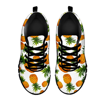 Summer Pineapple Pattern Print Black Running Shoes