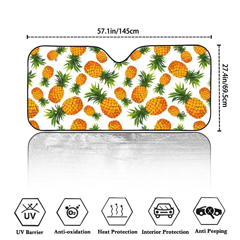 Summer Pineapple Pattern Print Car Windshield Sun Shade