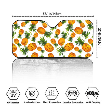 Summer Pineapple Pattern Print Car Windshield Sun Shade