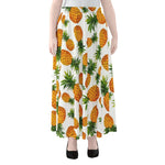 Summer Pineapple Pattern Print Chiffon Maxi Skirt