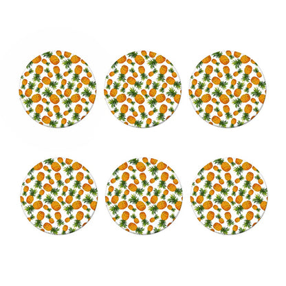 Summer Pineapple Pattern Print Coaster Set