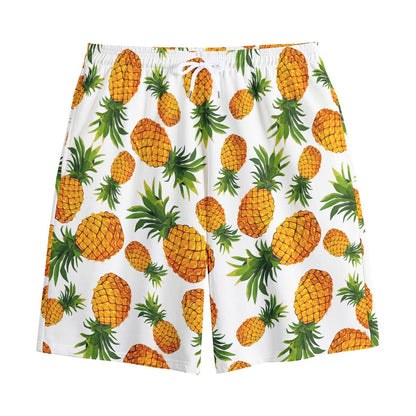 Summer Pineapple Pattern Print Cotton Shorts