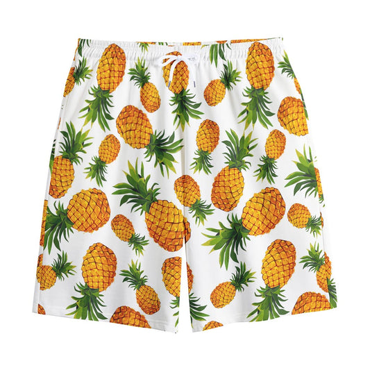 Summer Pineapple Pattern Print Cotton Shorts