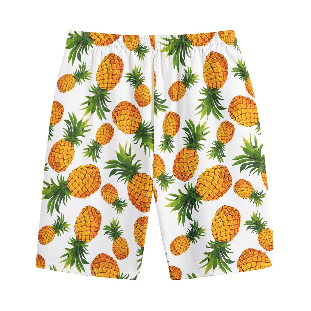 Summer Pineapple Pattern Print Cotton Shorts