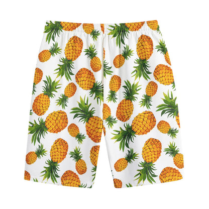Summer Pineapple Pattern Print Cotton Shorts