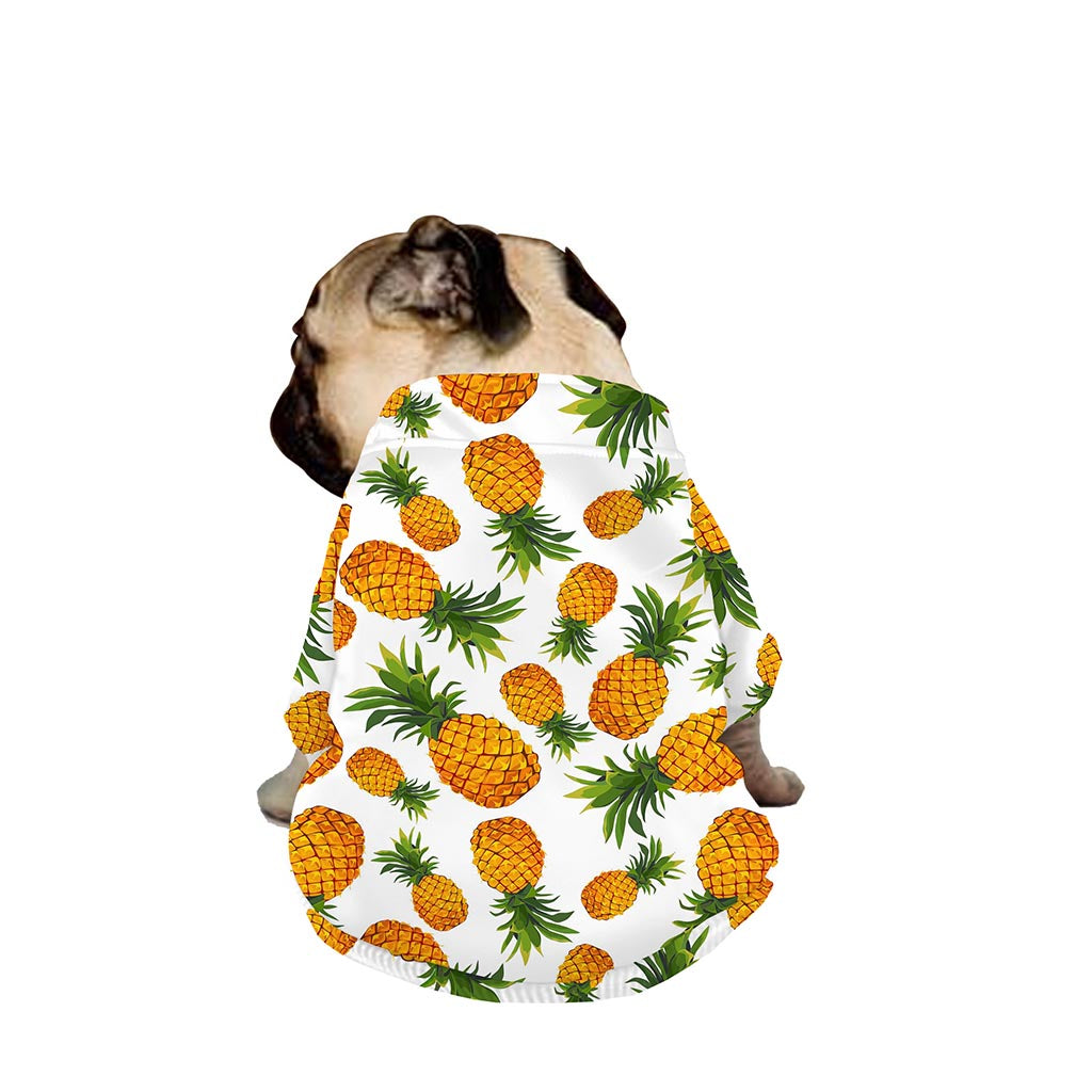 Summer Pineapple Pattern Print Dog Zip Up Jacket