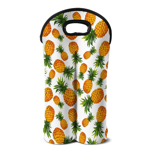 Summer Pineapple Pattern Print Double Neoprene Wine Tote