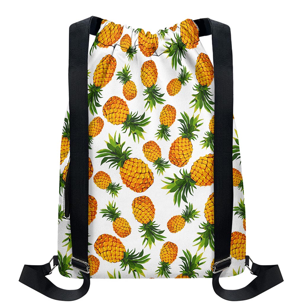 Summer Pineapple Pattern Print Drawstring Backpack