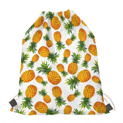 Summer Pineapple Pattern Print Drawstring Bag