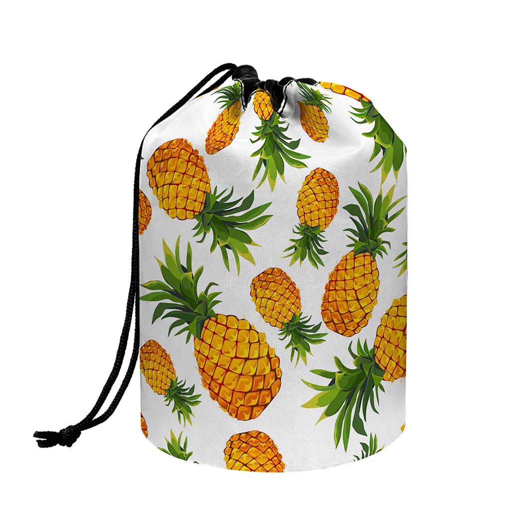 Summer Pineapple Pattern Print Drawstring Makeup Bag