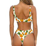 Summer Pineapple Pattern Print Front Bow Tie Bikini