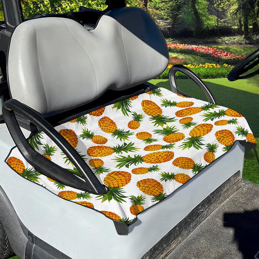 Summer Pineapple Pattern Print Golf Cart Seat Cover