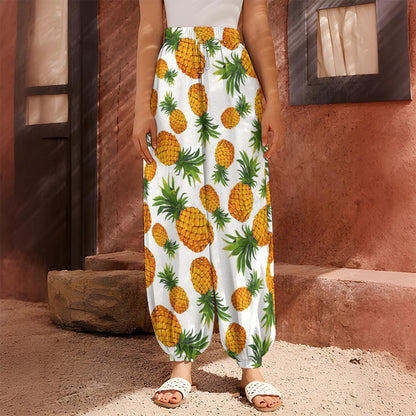 Summer Pineapple Pattern Print Harem Pants