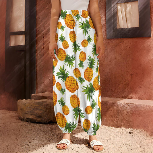 Summer Pineapple Pattern Print Harem Pants