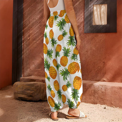 Summer Pineapple Pattern Print Harem Pants