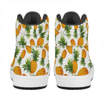 Summer Pineapple Pattern Print High Top Leather Sneakers