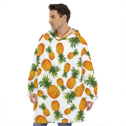 Summer Pineapple Pattern Print Hoodie Blanket